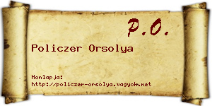 Policzer Orsolya névjegykártya
